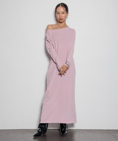 HEREIAM(ヘレイアム)の「【HEREIAM】ムースモールオフショルワンピース(ワンピース・レディース・ライトピンク/チャコール・SMALL/MEDIUM)」の10枚目の写真