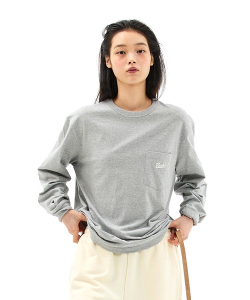 EMIS（イミス）の「SMALL LINE PATCH POCKET LS T-SHIRT（Tシャツ/カットソー・レディース・ブルー/ブラウン/グレー・SMALL/MEDIUM）」の16枚目の写真