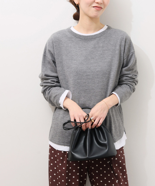 JOURNAL STANDARD relume（ジャーナルスタンダード　レリューム）の「《追加 / 新色》［2枚セット］3WAYレイヤードニットプルオーバー（ニット/セーター・レディース・チャコールグレー/レッド/ブラウン/グレー・FREE）」の2枚目の写真