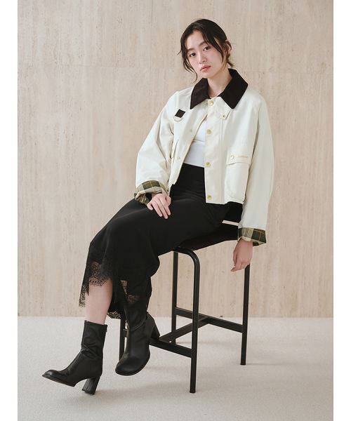 Mila Owen(ミラオーウェン)の「【BARBOUR】別注SPEY ショート(ブルゾン・レディース・ベージュ/アイボリー/ブラック・F)」の8枚目の写真