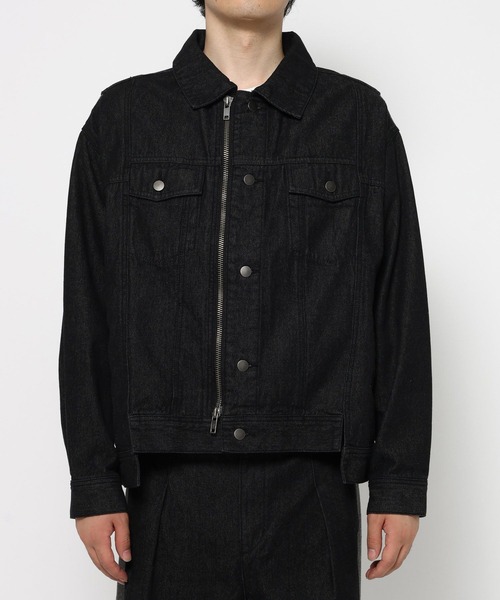 RAGEBLUE（レイジブルー）の「SWITCHING DENIM BLOUSON/切り替えデニムブルゾン【セットアップ対応】（テーラードジャケット・メンズ・インディゴブルー・FREE）」の14枚目の写真