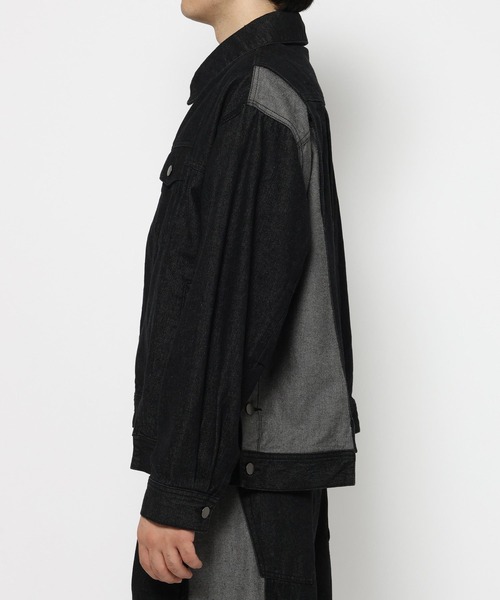 RAGEBLUE（レイジブルー）の「SWITCHING DENIM BLOUSON/切り替えデニムブルゾン【セットアップ対応】（テーラードジャケット・メンズ・インディゴブルー・FREE）」の15枚目の写真