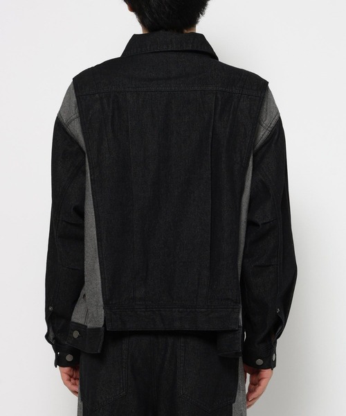 RAGEBLUE（レイジブルー）の「SWITCHING DENIM BLOUSON/切り替えデニムブルゾン【セットアップ対応】（テーラードジャケット・メンズ・インディゴブルー・FREE）」の16枚目の写真