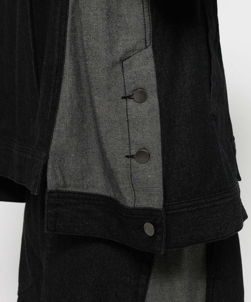 RAGEBLUE（レイジブルー）の「SWITCHING DENIM BLOUSON/切り替えデニムブルゾン【セットアップ対応】（テーラードジャケット・メンズ・インディゴブルー・FREE）」の18枚目の写真