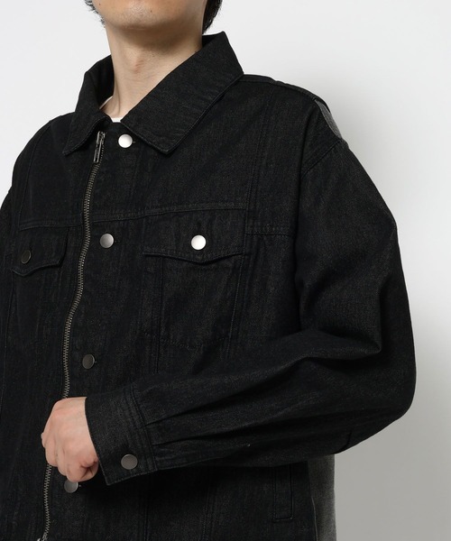 RAGEBLUE（レイジブルー）の「SWITCHING DENIM BLOUSON/切り替えデニムブルゾン【セットアップ対応】（テーラードジャケット・メンズ・インディゴブルー・FREE）」の20枚目の写真