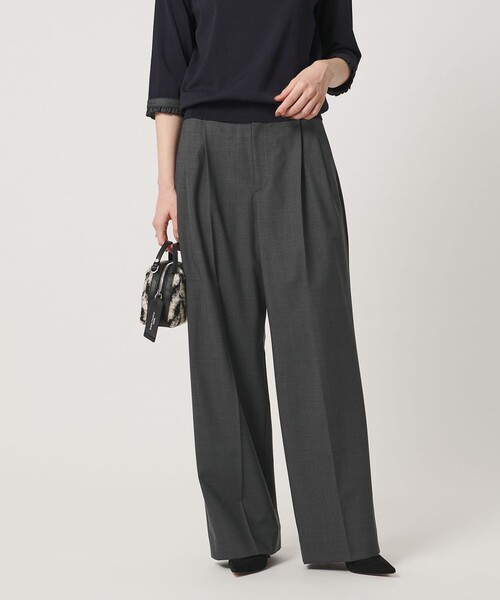 UNITED ARROWS(ユナイテッドアローズ)の「トロピカル 2タック ワイドパンツ(スラックス・レディース・ダークグレー/ダークブラウン/ブラック/その他2・38/34/40/36)」の6枚目の写真