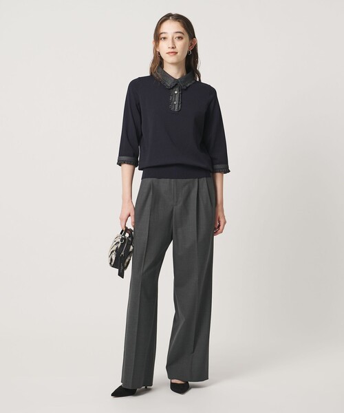 UNITED ARROWS(ユナイテッドアローズ)の「トロピカル 2タック ワイドパンツ(スラックス・レディース・ダークグレー/ダークブラウン/ブラック/その他2・38/34/40/36)」の7枚目の写真