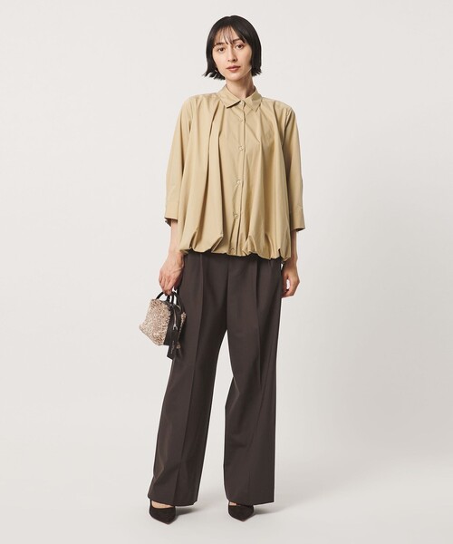 UNITED ARROWS(ユナイテッドアローズ)の「トロピカル 2タック ワイドパンツ(スラックス・レディース・ダークグレー/ダークブラウン/ブラック/その他2・38/34/40/36)」の10枚目の写真
