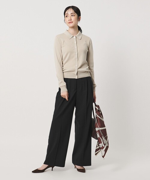 UNITED ARROWS(ユナイテッドアローズ)の「トロピカル 2タック ワイドパンツ(スラックス・レディース・ダークグレー/ダークブラウン/ブラック/その他2・38/34/40/36)」の12枚目の写真