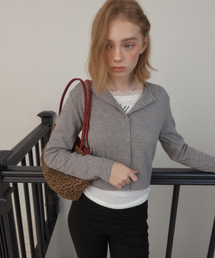 BASIC BUTTON ROUND CARDIGAN_GREY