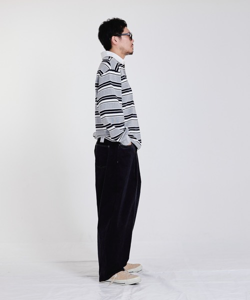 EFFECTEN（エフェクテン）の「【EFFECTEN】Border rugby shirts（その他トップス・メンズ・グレー/サックスブルー・X-LARGE/LARGE/MEDIUM）」の7枚目の写真