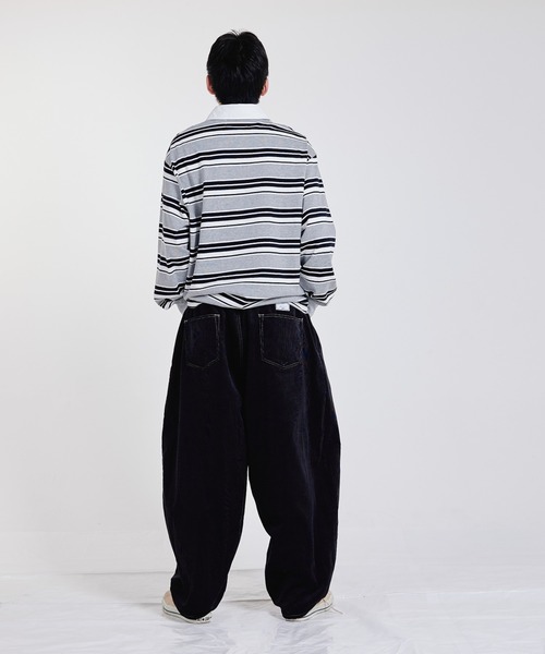 EFFECTEN（エフェクテン）の「【EFFECTEN】Border rugby shirts（その他トップス・メンズ・グレー/サックスブルー・X-LARGE/LARGE/MEDIUM）」の3枚目の写真