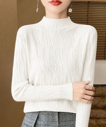 シワ加工ハイネックカットソー