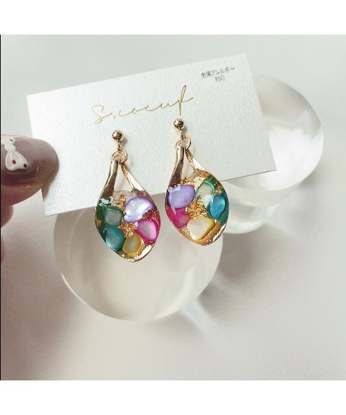 tone(トーン)の「【S.coeuf】【S.coeuf】再販なし!金属アレルギー対応ピアス さざれ石×ゆれるドロップ 2026モデル(MA)(ピアス(両耳用)・レディース・その他・FREE)」の2枚目の写真