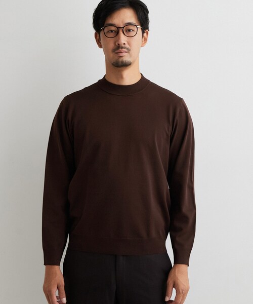 THE SHOP TK (ザ ショップ ティーケー )の「【ビジネス対応/洗濯機OK】モックネックニット(ニット/セーター・メンズ・ブラック/ダークブラウン/アイボリー・02/03/04)」の9枚目の写真