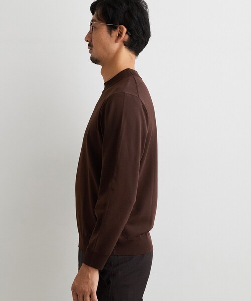 THE SHOP TK (ザ ショップ ティーケー )の「【ビジネス対応/洗濯機OK】モックネックニット(ニット/セーター・メンズ・ブラック/ダークブラウン/アイボリー・02/03/04)」の8枚目の写真