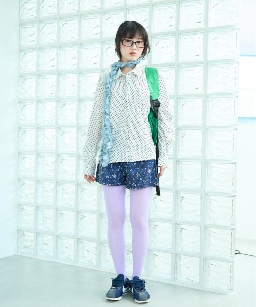 common gull products.(コモンガルプロダクツ)の「白昼の眠気にドットロングスリーブシャツ(シャツ/ブラウス・レディース・ベージュ系/ネイビー/ホワイト系/ピンク系・SMALL/LARGE/MEDIUM)」の5枚目の写真