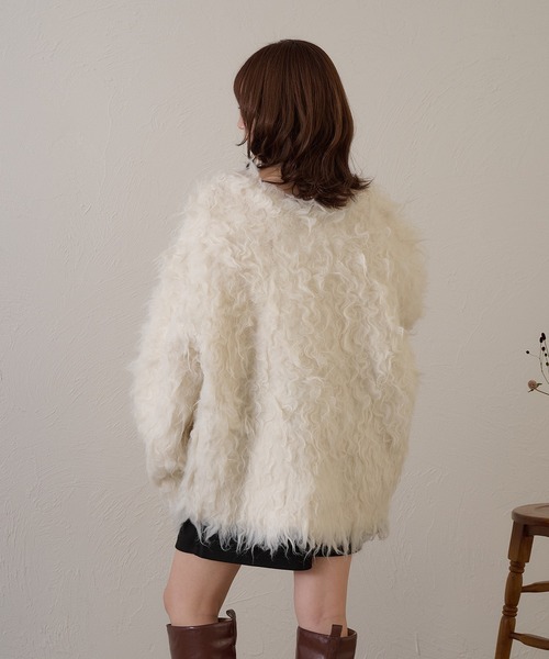 raffime(ラフィミー)の「【Raffime】前後2WAYフロントリボンシャギーニット(ニット/セーター・レディース・チャコールグレー/アイボリー/ボルドー/パープル/ベージュ・フリー)」の9枚目の写真