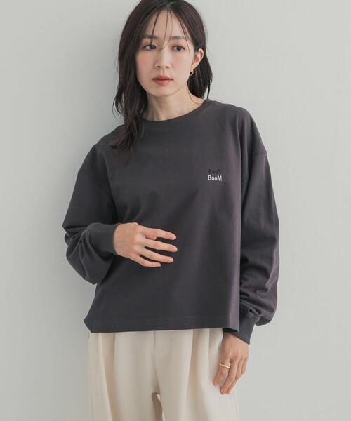 URBAN RESEARCH DOORS(アーバンリサーチドアーズ)の「GrowOrganic 刺しゅうロングスリーブTシャツ(Tシャツ/カットソー・レディース・チャコールグレー/バーガンディー/オフホワイト・FREE)」の1枚目の写真
