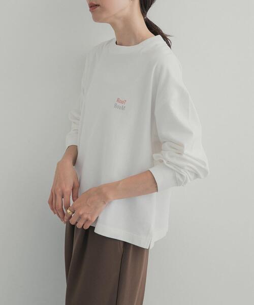 URBAN RESEARCH DOORS(アーバンリサーチドアーズ)の「GrowOrganic 刺しゅうロングスリーブTシャツ(Tシャツ/カットソー・レディース・チャコールグレー/バーガンディー/オフホワイト・FREE)」の7枚目の写真