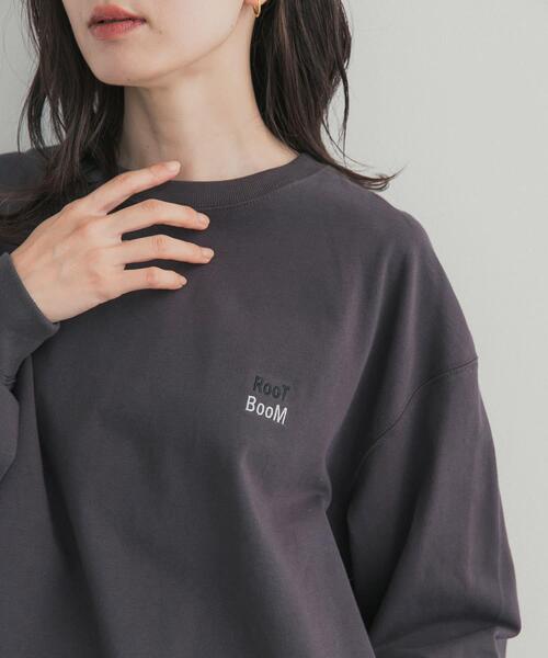 URBAN RESEARCH DOORS(アーバンリサーチドアーズ)の「GrowOrganic 刺しゅうロングスリーブTシャツ(Tシャツ/カットソー・レディース・チャコールグレー/バーガンディー/オフホワイト・FREE)」の12枚目の写真