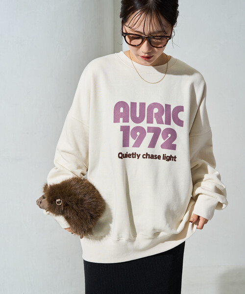 FREAK'S STORE(フリークスストア)の「限定展開 AURIC フロッキー プリント 裏起毛 スウェット(スウェット・レディース・チャコール/ブラウン/グレー/ワイン/ナチュラル・フリ-)」の1枚目の写真