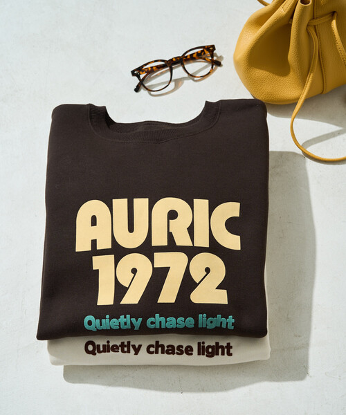 FREAK'S STORE(フリークスストア)の「限定展開 AURIC フロッキー プリント 裏起毛 スウェット(スウェット・レディース・チャコール/ブラウン/グレー/ワイン/ナチュラル・フリ-)」の4枚目の写真