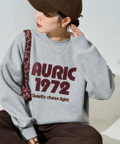 FREAK'S STORE(フリークスストア)の「限定展開 AURIC フロッキー プリント 裏起毛 スウェット(スウェット・レディース・チャコール/ブラウン/グレー/ワイン/ナチュラル・フリ-)」の2枚目の写真