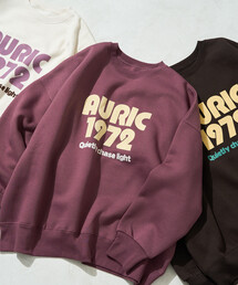 限定展開 AURIC フロッキー プリント 裏起毛 スウェット