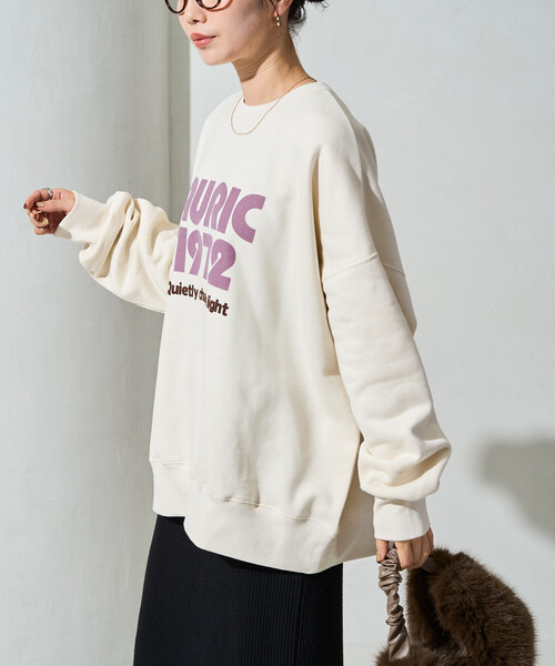 FREAK'S STORE(フリークスストア)の「限定展開 AURIC フロッキー プリント 裏起毛 スウェット(スウェット・レディース・チャコール/ブラウン/グレー/ワイン/ナチュラル・フリ-)」の7枚目の写真