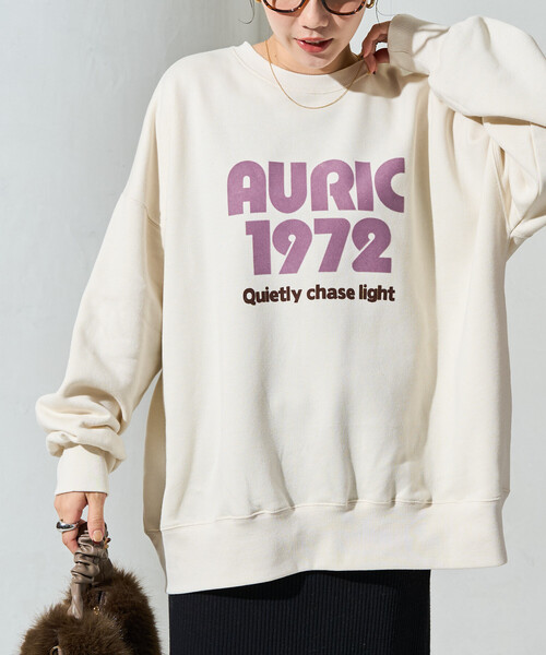 FREAK'S STORE(フリークスストア)の「限定展開 AURIC フロッキー プリント 裏起毛 スウェット(スウェット・レディース・チャコール/ブラウン/グレー/ワイン/ナチュラル・フリ-)」の9枚目の写真