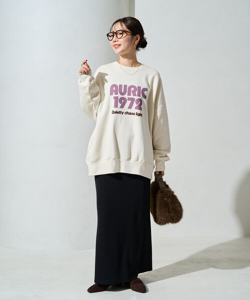 FREAK'S STORE(フリークスストア)の「限定展開 AURIC フロッキー プリント 裏起毛 スウェット(スウェット・レディース・チャコール/ブラウン/グレー/ワイン/ナチュラル・フリ-)」の10枚目の写真