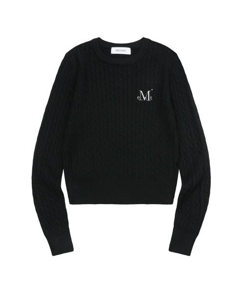 MUCENT(ムセント)の「ジミラウンドネッククロップカバネギニット(7カラー)(ニット/セーター・レディース・ホワイト/ブラック/ネイビー/ブラウン/グレー/アイボリー/チャコール・FREE)」の4枚目の写真