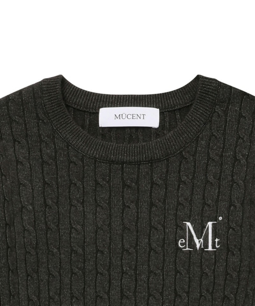 MUCENT(ムセント)の「ジミラウンドネッククロップカバネギニット(7カラー)(ニット/セーター・レディース・ホワイト/ブラック/ネイビー/ブラウン/グレー/アイボリー/チャコール・FREE)」の9枚目の写真