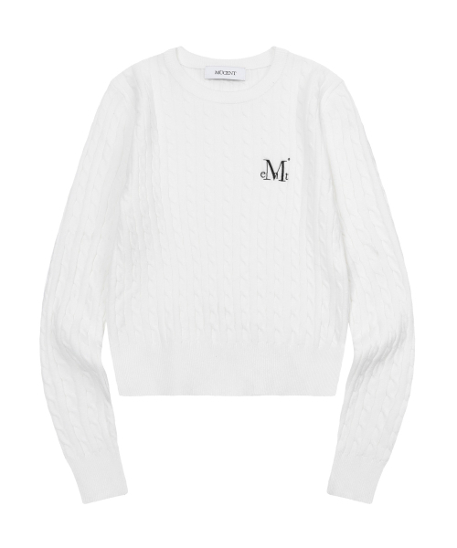 MUCENT(ムセント)の「ジミラウンドネッククロップカバネギニット(7カラー)(ニット/セーター・レディース・ホワイト/ブラック/ネイビー/ブラウン/グレー/アイボリー/チャコール・FREE)」の11枚目の写真