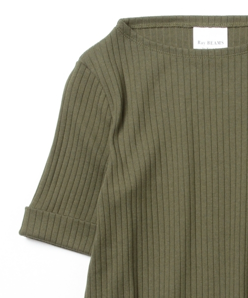 Ray BEAMS（レイビームス）の「Ray BEAMS / RIB サイド スリット ボトル ネック（Tシャツ/カットソー・レディース・オフホワイト/オリーブ/ネイビー・ONE SIZE）」の10枚目の写真