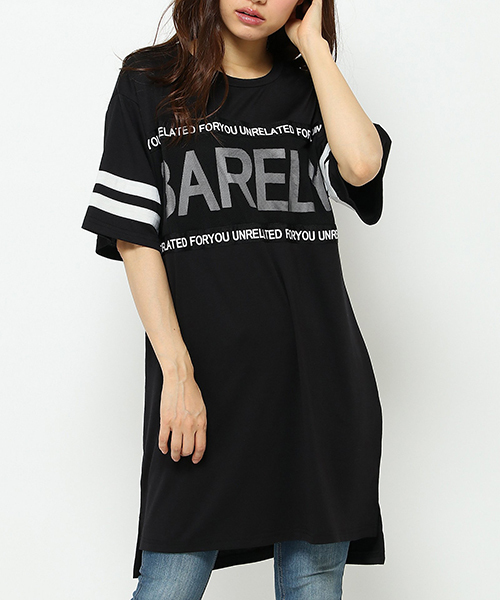 VENCEEXCHANGE(ヴァンスエクスチェンジ)の「メッシュ配色ロゴプリントロングT (Tシャツ/カットソー・レディース・ホワイト/ブラック/ベージュ・MEDIUM)」の2枚目の写真