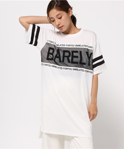 VENCEEXCHANGE(ヴァンスエクスチェンジ)の「メッシュ配色ロゴプリントロングT (Tシャツ/カットソー・レディース・ホワイト/ブラック/ベージュ・MEDIUM)」の13枚目の写真