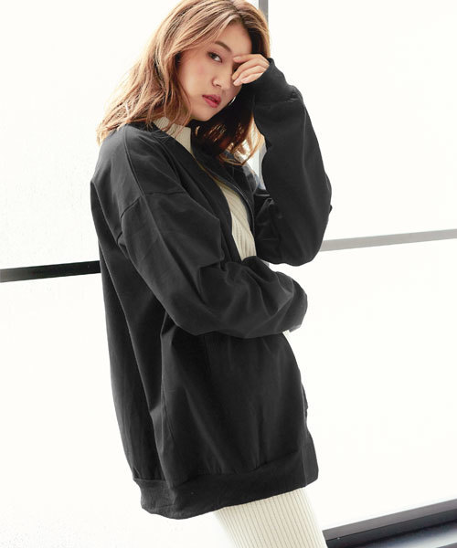 KOBE LETTUCE（コウベレタス）の「MA-1ブルゾンジャケット（MA-1・レディース・キャメル/ネイビー/ブラック/カーキ/レッド系その他/グリーン系その他/イエロー系その他/グリーン系その他2/ブルー系その他2/レッド系その他2/ブルー系その他/イエロー系その他2/ブラック系その他/ブラック系その他2・FREE）」の4枚目の写真