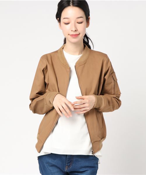 KOBE LETTUCE（コウベレタス）の「MA-1ブルゾンジャケット（MA-1・レディース・キャメル/ネイビー/ブラック/カーキ/レッド系その他/グリーン系その他/イエロー系その他/グリーン系その他2/ブルー系その他2/レッド系その他2/ブルー系その他/イエロー系その他2/ブラック系その他/ブラック系その他2・FREE）」の12枚目の写真