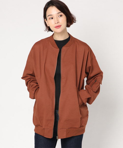 KOBE LETTUCE（コウベレタス）の「MA-1ブルゾンジャケット（MA-1・レディース・キャメル/ネイビー/ブラック/カーキ/レッド系その他/グリーン系その他/イエロー系その他/グリーン系その他2/ブルー系その他2/レッド系その他2/ブルー系その他/イエロー系その他2/ブラック系その他/ブラック系その他2・FREE）」の14枚目の写真