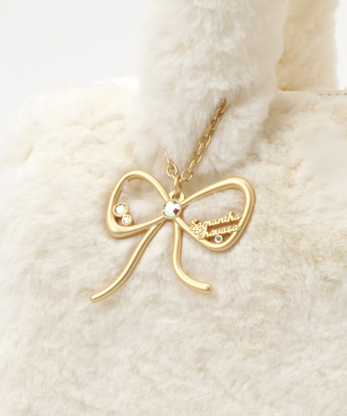 Samantha Thavasa（サマンサタバサ）の「【クリスマス限定】ファー ボストンBAG（ハンドバッグ・レディース・ホワイト・FREE）」の5枚目の写真