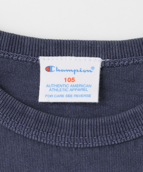 URBAN RESEARCH DOORS(アーバンリサーチドアーズ)の「Champion×DOORS 袖プリント製品染BIG T(Tシャツ/カットソー・キッズ・ホワイト/ライトブルー/ネイビー・90/135/120/105)」の8枚目の写真