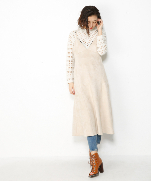 Sly スライ の Suede Like ﾛﾝｸﾞop ワンピース Wear