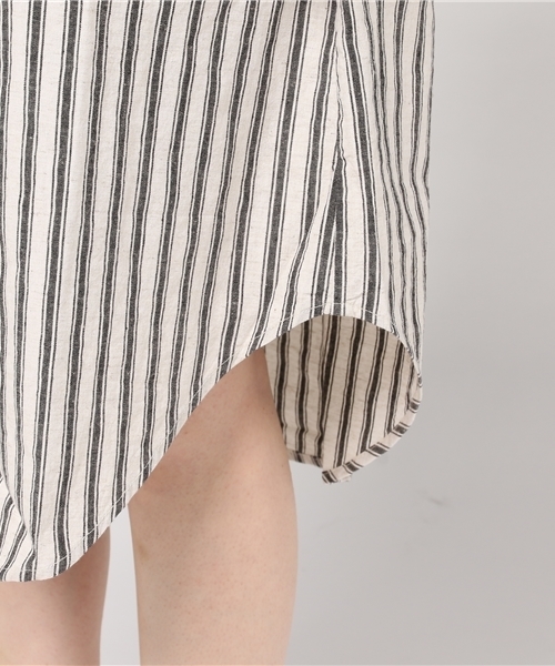 LBC(エルビーシー)の「綿麻ストライプワンピース (ワンピース・レディース・オフホワイト/ブルー・LARGE/MEDIUM)」の11枚目の写真