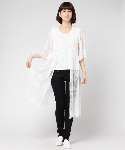 archives（アルシーヴ）の「レースガウンワンピース（ワンピース・レディース・ブラック/シルバーグレー/オフホワイト・MEDIUM）」の2枚目の写真