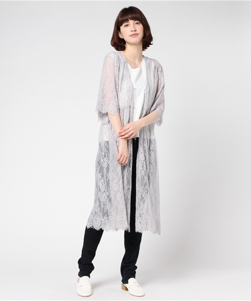 archives（アルシーヴ）の「レースガウンワンピース（ワンピース・レディース・ブラック/シルバーグレー/オフホワイト・MEDIUM）」の3枚目の写真