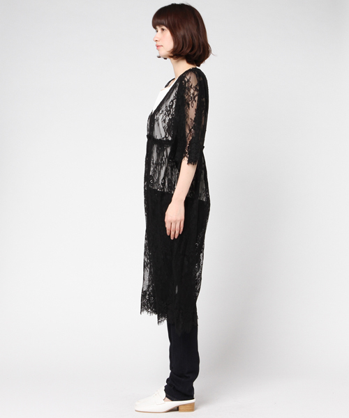 archives（アルシーヴ）の「レースガウンワンピース（ワンピース・レディース・ブラック/シルバーグレー/オフホワイト・MEDIUM）」の6枚目の写真