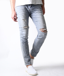 JACKROSE | ハイパーストレッチグレーシュ加工ダメージデニム(デニムパンツ)