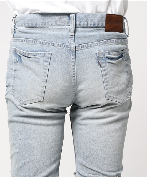JACKROSE（ジャックローズ）の「ハイパーストレッチグレーシュ加工ダメージデニム（デニムパンツ・メンズ・サックスブルー・S/L/M/XL）」の11枚目の写真